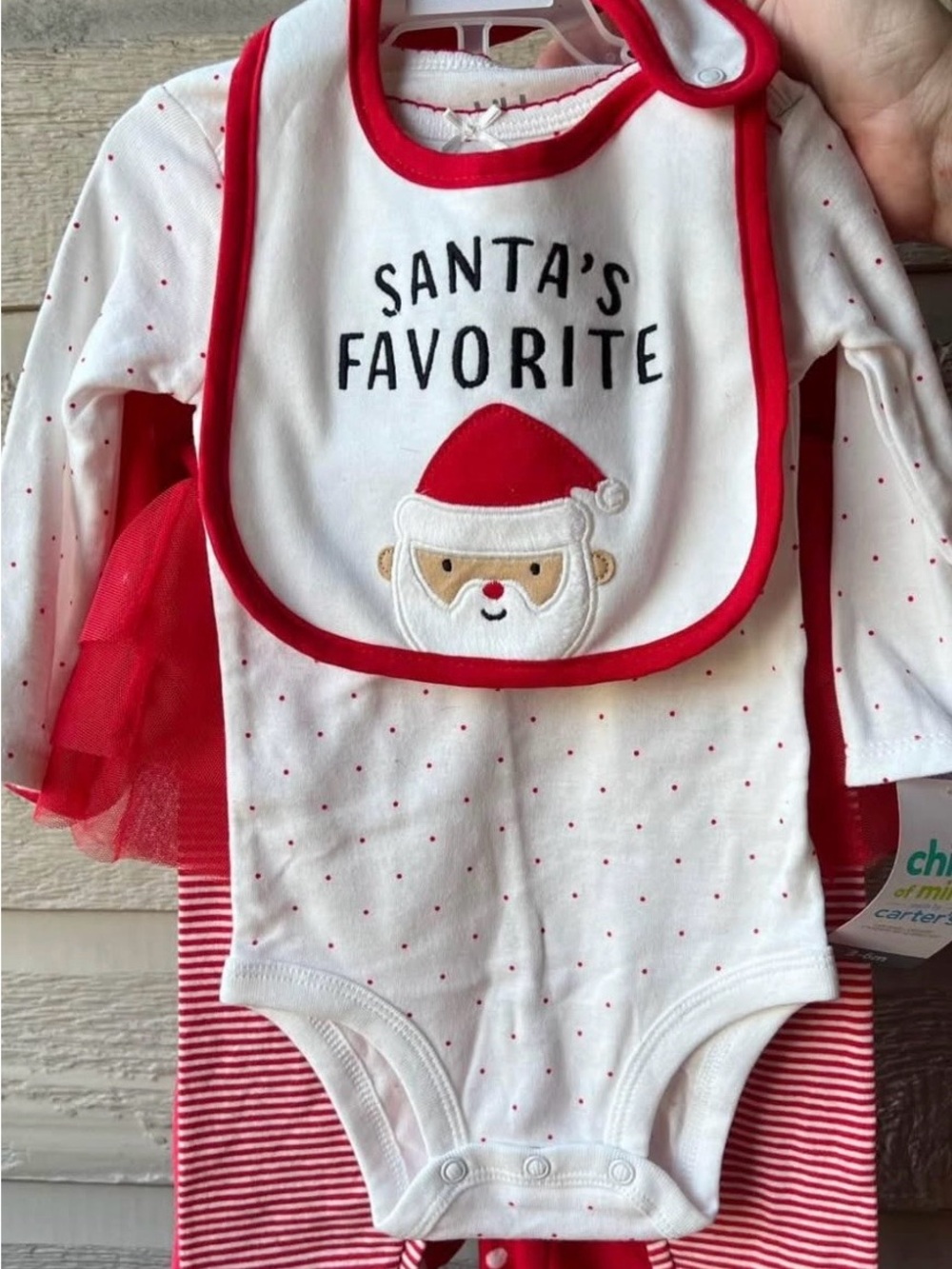 Santa's Favorite 4 piece baby girl Xmas set